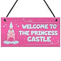 XLD Store Princess Castle Hanging Plaque Door Playroom Bedroom Sign Gift Baby Girls Fairytale Decor
