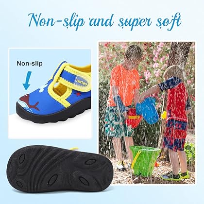 nerteo Boys Girls Cute Aquatic Water Shoes & Beach, Swim, Pool, Water Park & Toddler/Little Kid
