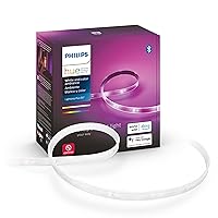 Indoor 6-Foot Smart LED Light Strip Plus Base Kit - Color-Changing Single Color Effect - 1 Pack - Control with Hue App - Works with Alexa, Google Assistant and Apple HomeKit