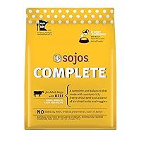 Sojos Complete Beef Recipe Adult Grain-Free Freeze-Dried Raw Dog Food, 1.75 Pound Bag