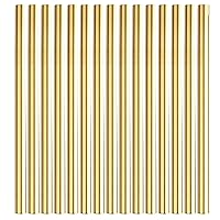 Reusable Metal Boba Straws&Smoothie Straws 40Pack-0.5”Wide Jumbo Stainless Steel Gold Fat Straws in Bulk,Multi Colors Straws for Bubble Tea,Tapioca,Boba Pearls,Milkshakes (40Pack-Gold)