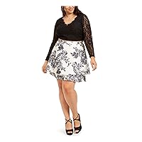 City Studio Womens Lace Floral Two Piece Dress