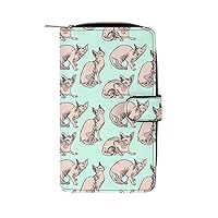 Sphynx Cats Cute Long Wallet for Women Men Coin Pouch Credit Card Holder Organizer Purses Travel