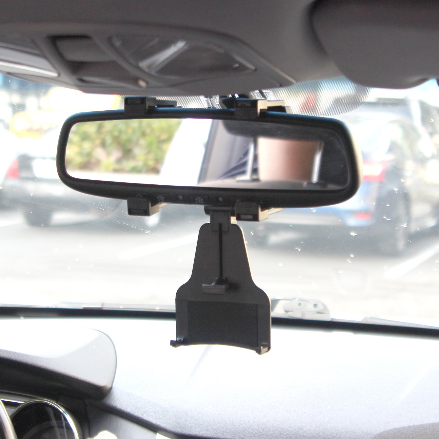 Cellet Rear View Mirror Car Phone Mount Bracket Compatible with Apple 13 Pro Max mini 12 Samsung Note Galaxy Google Pixel Motorola Moto