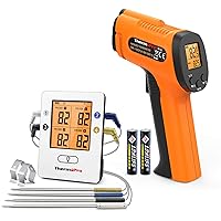 ThermoPro TP25 Wireless Bluetooth Meat Thermometer+ThermoPro TP30 Digital Infrared Thermometer