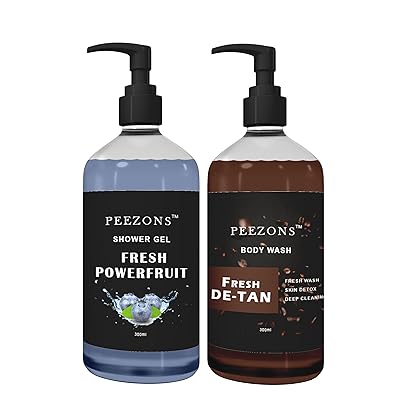 PEEZONS Combo Of Fresh Power Shower Gel Fruit And Fresh De-Tan Body Wash For Soft And Smooth Skin (300 ML) - PZ-26