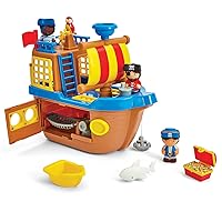 Rockin' Pirate Ship Playset with Light & Sounds - Interactive Push-Along Pirate Ship Toy with 3 Figures - The Perfect Playset for Your Preschooler!