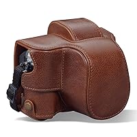 MegaGear MG1933 Ever Ready Genuine Leather Camera Case Compatible with Olympus OM-D E-M10 Mark IV - Brown
