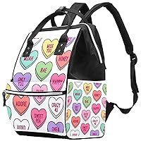 Colorful Heart Candy Box Diaper Bag Backpack Baby Nappy Changing Bags Multi Function Large Capacity Travel Bag
