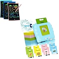 KOKODI Toddler Toys for Boys 2 3 4 5 Year Old Gifts, Speech Therapy Toys, Talking Flash Cards, Montessori + Kid Toys 3 Packs LCD Writing Tablet, Colorful Toddler Drawing Pad