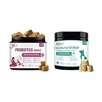 Dog Allergy Relief Freeze Dried Chews, with Probiotics, Colostrum for Immune Health, Probiotics for Dogs - Dog Probiotics and Digestive Enzymes for Digestive Health
