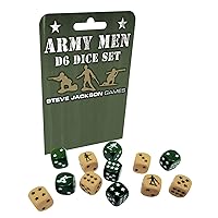 Army Men d6 Dice Set | 12 Pcs | 16mm Six-Sided | Star and Army Men Pips | Tabletop Roleplaying Games | RPG | from Steve Jackson Games