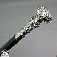 Victorian Walking Cane with Telescope Brass Handle Foldable