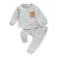 Baby Boys Clothes 3 6 9 12 18 24M 3T Pants Set Hooded Patchwork Hoodie