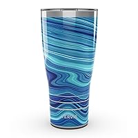 Tervis Traveler Aqua Agate Triple Walled Insulated Tumbler Travel Cup Keeps Drinks Cold & Hot, 30oz, Stainless Steel