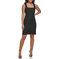 kensie Women's Chemical Lace Shift Square Neck Dress