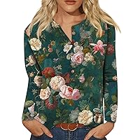 Long Sleeve Shirts for Women,Fall Tops for Women 2023 Trendy New Button Collar Long Sleeves Retro T-Shirt Slim Casual Tops