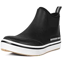 D DRYCODE Rain Boots Men, Waterproof Fishing Deck Boots, Anti-Slip Ankle Rubber Boots, Outdoor Rain Shoes for Mens Boating, Womens Gardening, Size 5-14