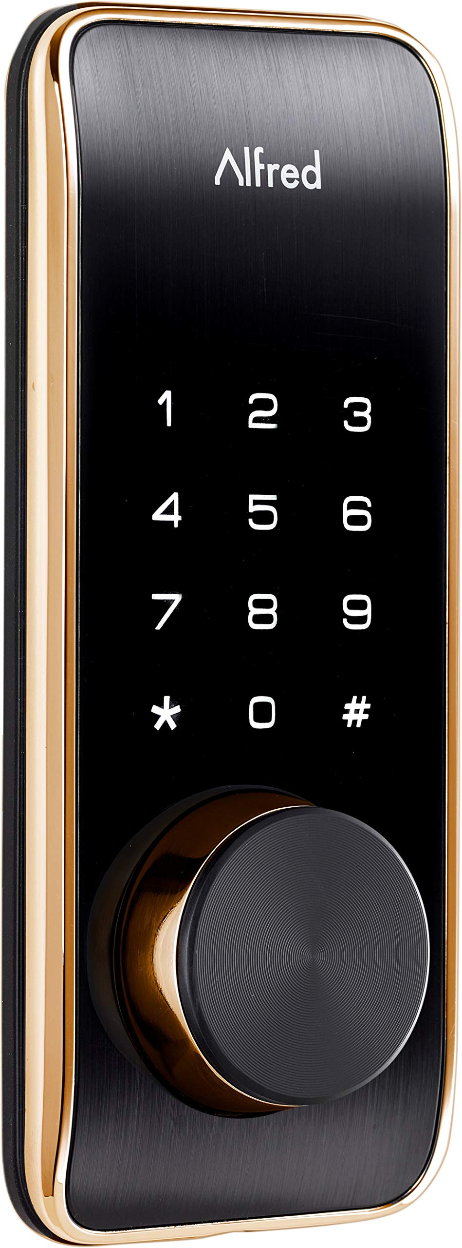 Alfred DB2-B Smart Door Lock Deadbolt Touchscreen Keypad, Pin Code + Key Entry + Bluetooth, Up to 20 Pin Codes (Gold)
