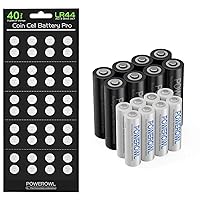 POWEROWL Lr44 Battery 40 PCS & Rechargeable Batteries AA AAA