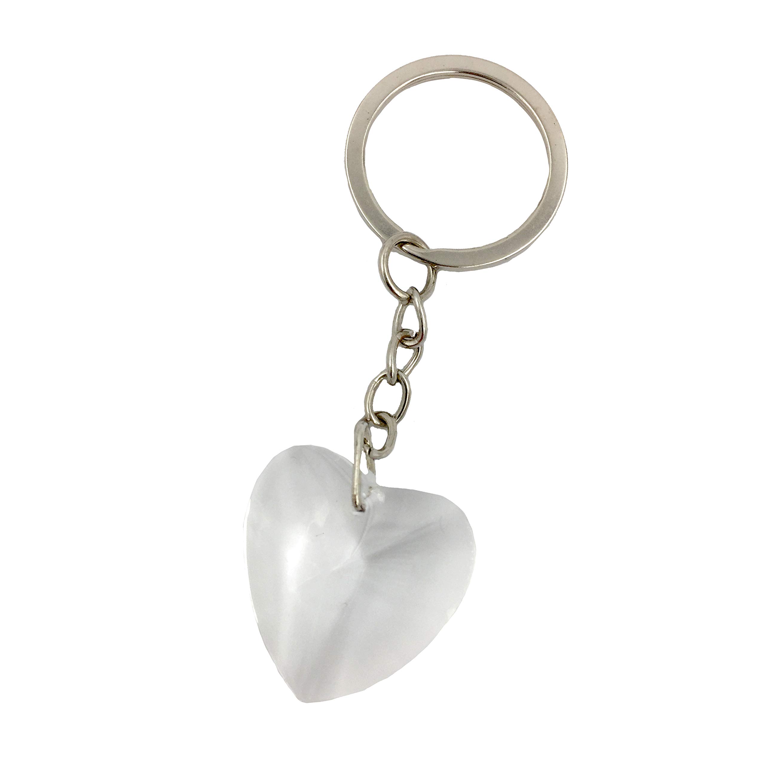 FASHIONCRAFT 2213 Chrome Keychain with Crystal Heart Wedding Favors, Bridal Shower Favors, Pack of 60