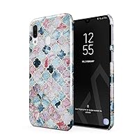 BURGA Phone Case Compatible with Samsung Galaxy A40 - Pink Beach Purple Moroccan Tiles Pattern Marrakesh Mosaic Cute Case for Women Thin Design Durable Hard Plastic Protective Case