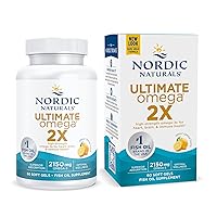 Ultimate Omega 2X, Lemon Flavor - 60 Soft Gels - 2150 mg Omega-3 - High-Potency Omega-3 Fish Oil with EPA & DHA - Promotes Brain & Heart Health - Non-GMO - 30 Servings