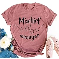 Mischief Manager T-Shirt Funny Magical Mom Trip Shirt Mama Short Sleeve Graphic Tee Shirt Tops