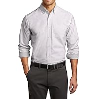 Mens Long Sleeve Button Down SuperPro Oxford Stripe Pocket Shirts for Men