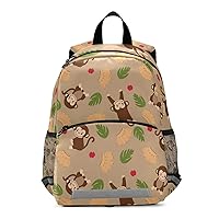 ALAZA Cute Monkey with Banana Backpack School Daypack Harness Safety with Removable Tether