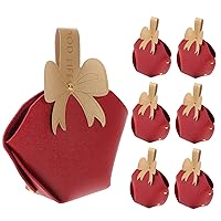 Beaupretty 10pcs Candy Box Chocolate Treat Cases Wedding Party Supplies Bowknot Treat Boxes Candy Decor Candy Favors Boxes Christmas Decor Gift Boxes Goodies Boxes Mini Candy Bag Leather Red