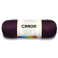 Caron Simply Soft Solids Yarn, 6oz, Gauge 4 Medium, 100% acrylic - Purple - Machine Wash & Dry