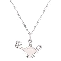 Disney Aladdin Magic Genie Lamp Sterling Silver Pendant Necklace, 18