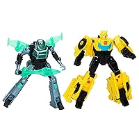 Transformers EarthSpark Cyber-Combiner Bumblebee and Mo Malto Robot Action Figures, Interactive Toys for Boys and Girls Ages 6 and Up