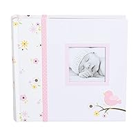 Bird Photo Album, Memory Keepsake Babybook, Gender-Neutral Baby Accessory for New and Expecting Parents, Pink