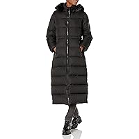 Emporio Armani Women's Detachable Hood Long Light Weight Down Recycled Puffer Jacket