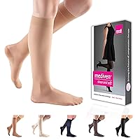 medi Sheer & Soft for Women, 8-15 mmHg, Calf High Compression Stockings, Closed Toe