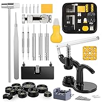 Eventronic Combination of Watch Repair Kit & Watch Press, Watch Tool Kit with Watch Battery Replacement Tool Kit, Watch Back Remover Tool, Watch Link Removal Tool and Watch Press Tool with 12 Dies