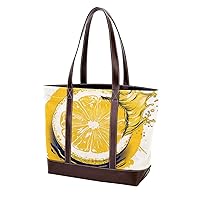 Tote Bag for Women, Large Tote Bag, Tote Bag with Zipper, Lemon Juice, Tote Bags Women