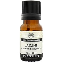 Plantlife Jasmine Aromatherapy Essential Oil - Straight from The Plant 100% Pure Therapeutic Grade - No Additives or Fillers - 10 ml