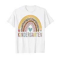 100th Day Of School Kindergarten Teacher Rainbow Leopard T-Shirt