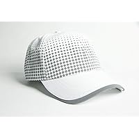 White Reflective Running Hat Dot Pattern Men Women Athletic