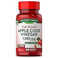 Nature's Truth Apple Cider Vinegar Capsules | 1200mg | 60 Veggie Pills | Extra Strength | Vegan, Non-GMO and Gluten Free Supplement