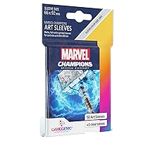 Gamegenic Marvel Champions The Card Game Official Captain America Art Sleeves | Pack of 50 Art Sleeves and 1 Clear Sleeve | Card Game Holder | Use with TCG and LCG Games | Made by Fantasy Flight Games