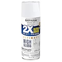 Rust-Oleum 344688 American Accents Spray Paint, 12 oz, High Gloss White Sand, 72 Ounce