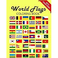 World Flags Coloring Book: Awesome book for kids to learn about flags and geography | Flags with color guides and brief introductions about the countries