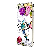 Case for iPhone SE 3rd Gen 2022, Hummingbird in Flowers Bird Drop Protection Shockproof Case TPU Full Body Protective Scratch-Resistant Cover for iPhone SE 2020,iPhone 7 8