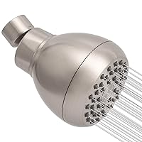 High Pressure Shower Heads, Showerheads 3 Inches with 360° Rotation and Silicone Nozzles for Strong Spray Relaxing and Comfortable Shower, Brushed Nickel