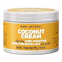 Marc Anthony Coconut Smoothie Hair Cream - Defrizzing Curl-Defining Hair Cream for Definition & Long-Lasting Hold with Avocado Oil - Sulfate-Free & Professional Haircare For All Hair Types