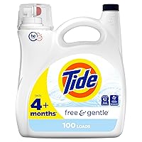 Tide Free & Gentle Liquid Laundry Detergent HE Compatible, 100 Loads, 146 fl oz
